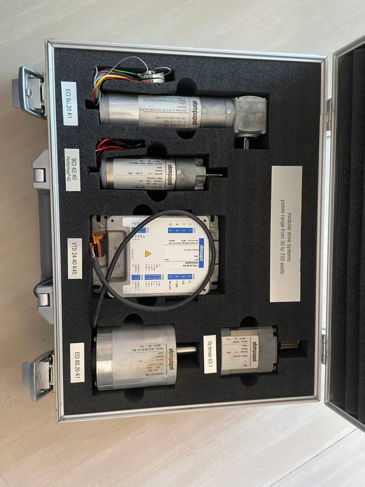 ebmpapst modular drive systems kit with various motors and controller