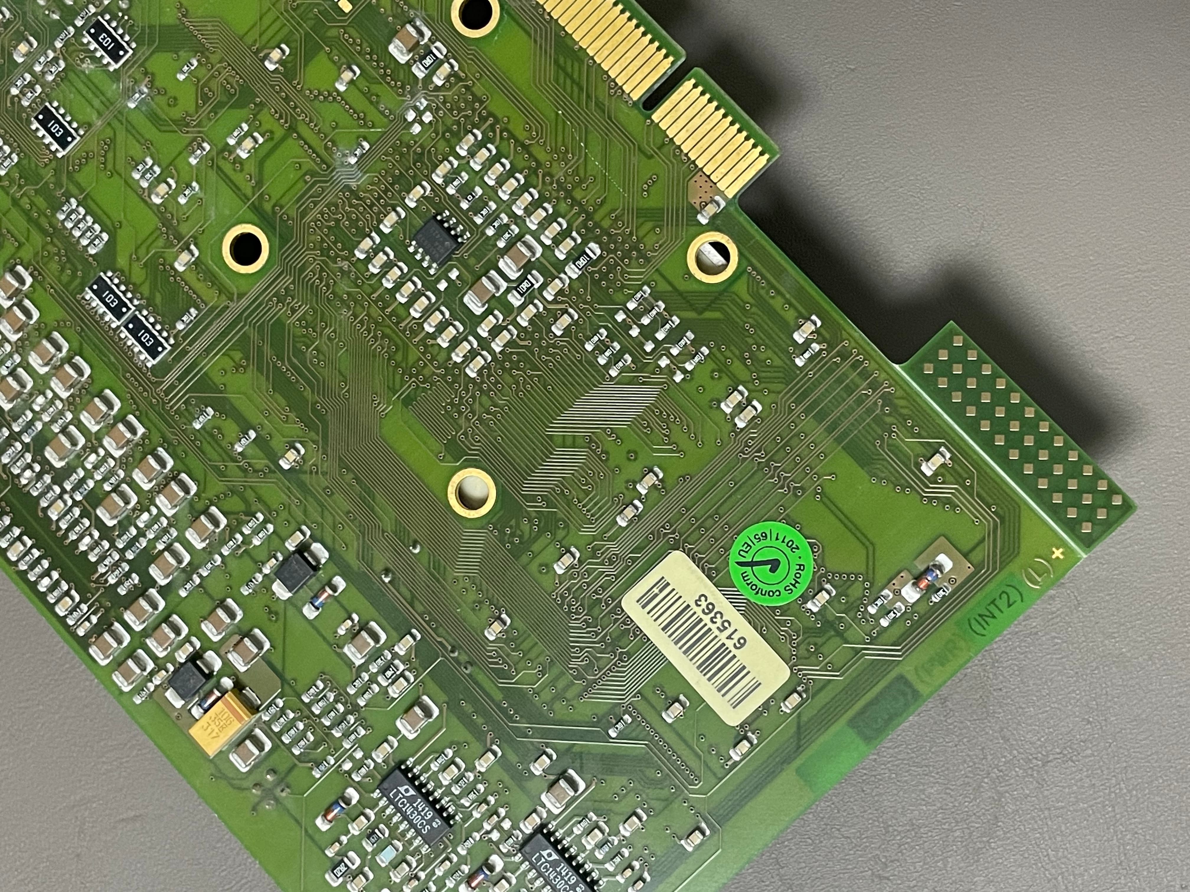 Detailed view of dSPACE DS1104 back circuit board with G15363 label