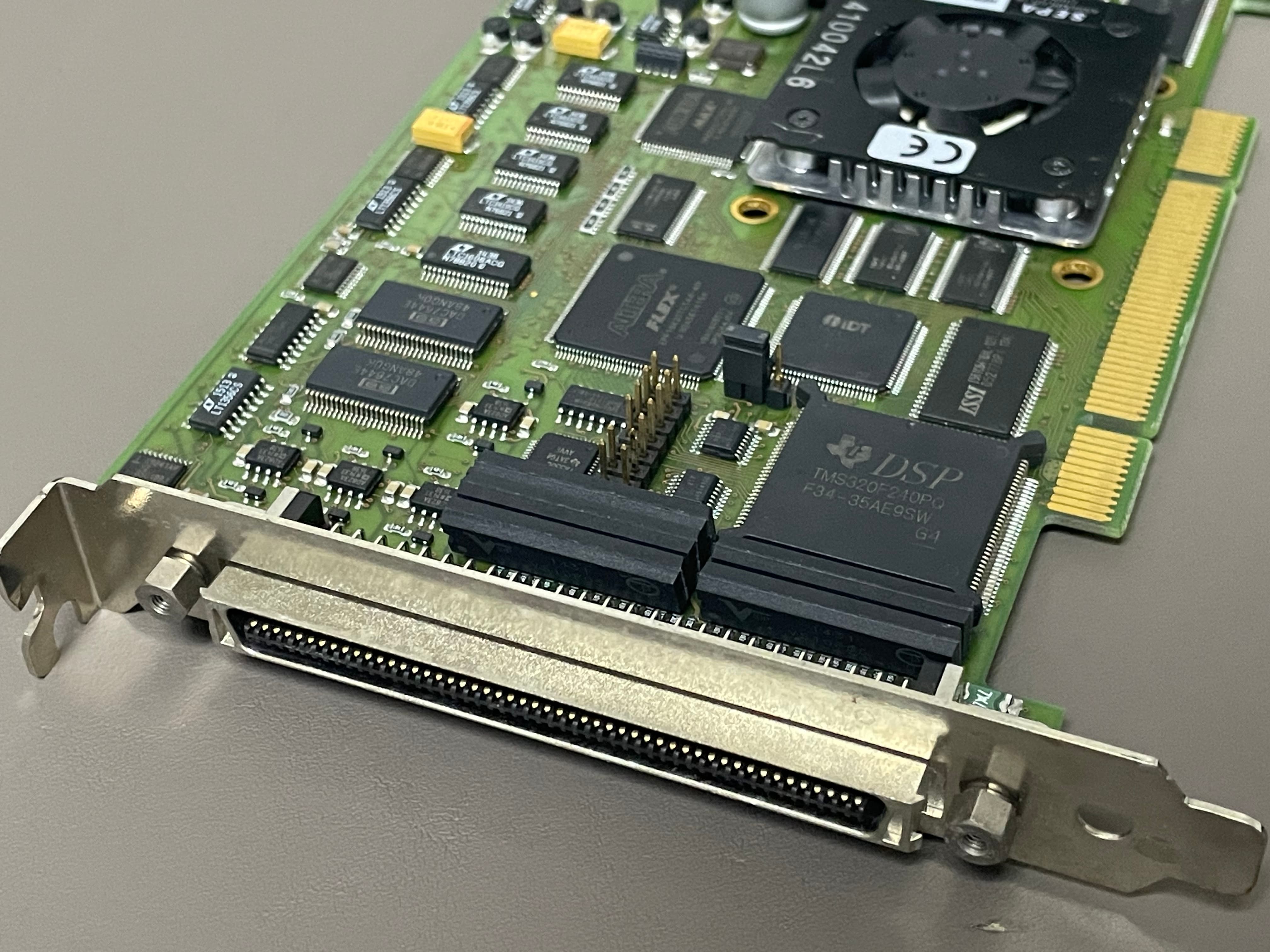 dSPACE DS1104 board I/O connector and TMS320F210PQ DSP chip