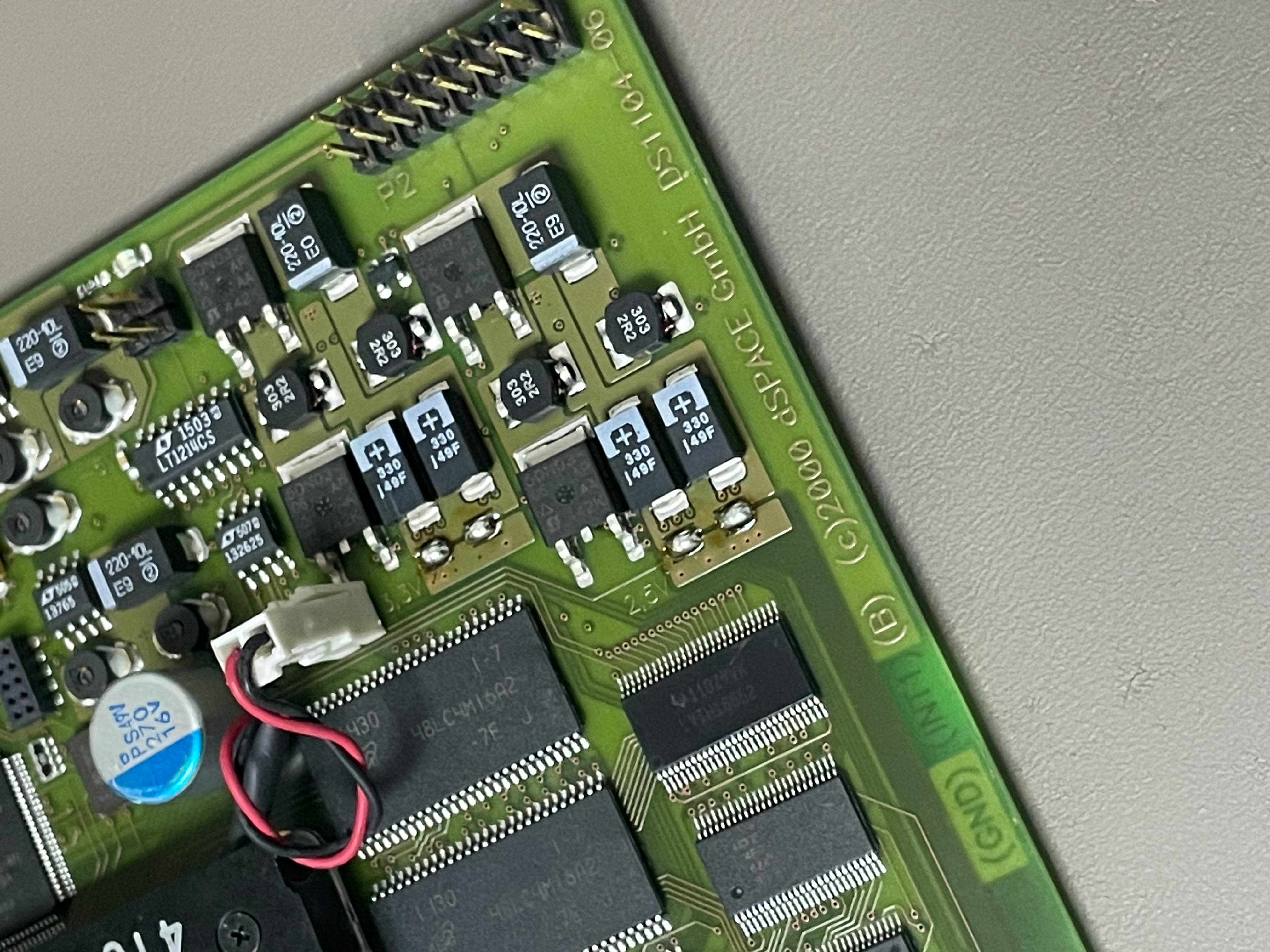 dSPACE DS1104-06 marking detail on the top right corner of the board