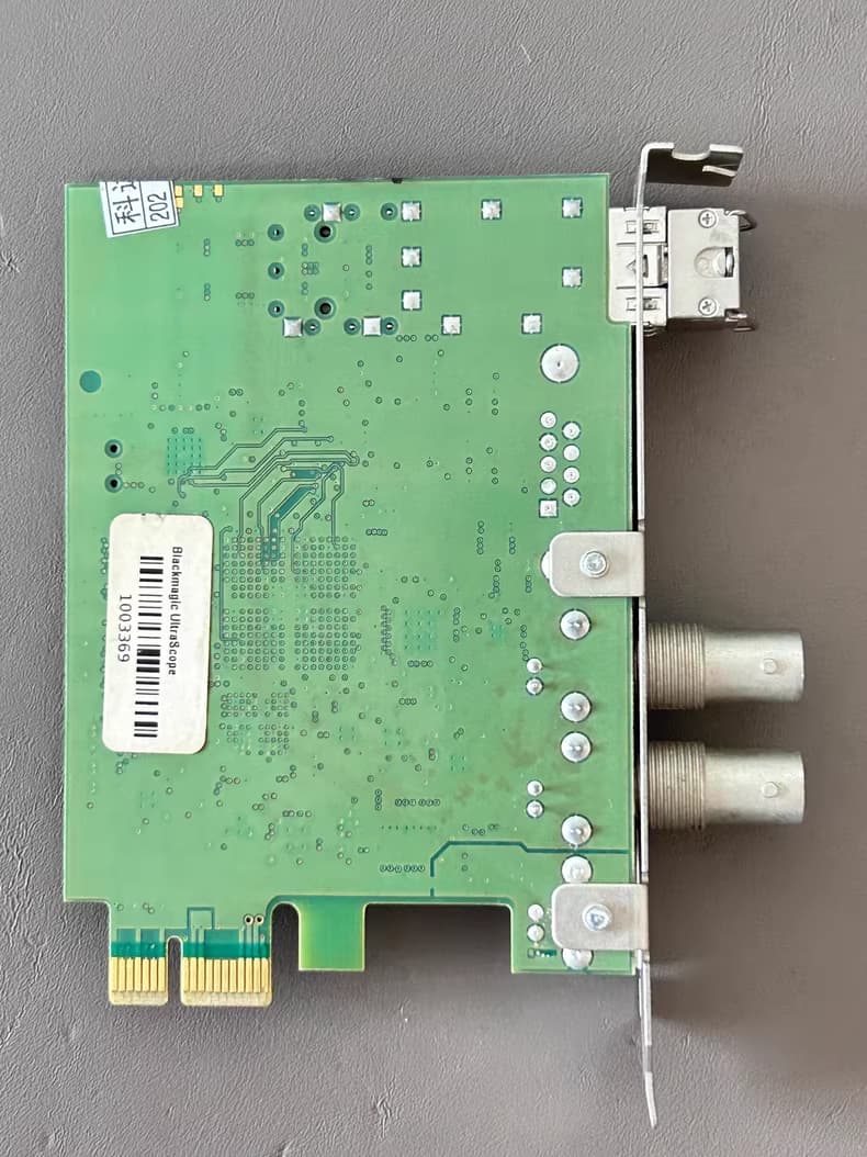 Blackmagic Ultrascope PCIe Card Back View with Label
