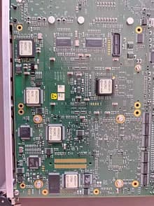 Close-up of Agilent Digitizer system processing chips