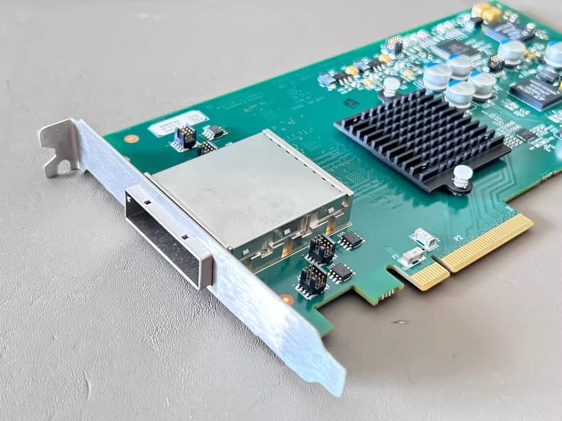 ETS-800 PCI card angled view with bracket